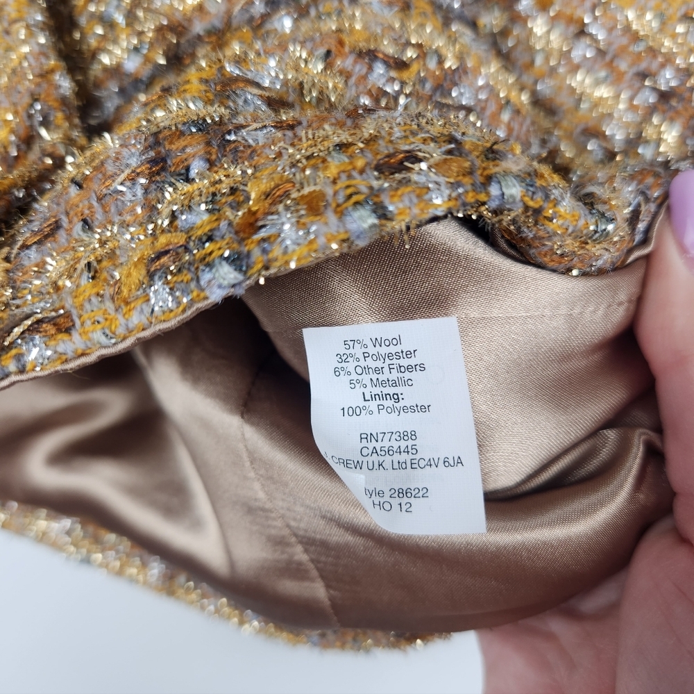 J. Crew Collection Metallic Tweed Lady Jacket - Size 2 - Picture 4 of 10